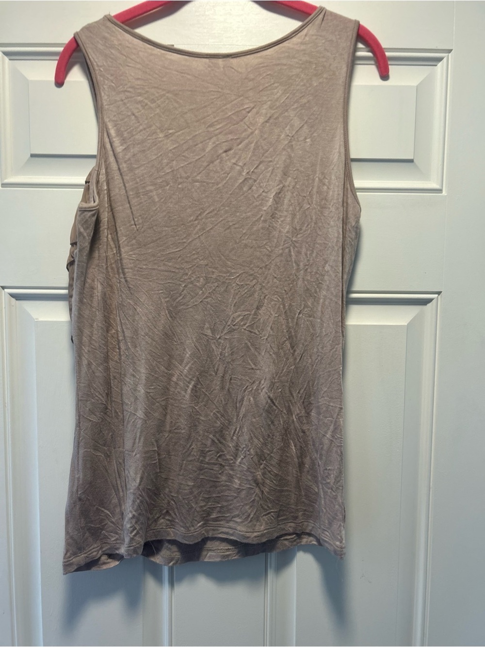 Layered Ruffle Tank Top - Taupe - Picture 5 of 5